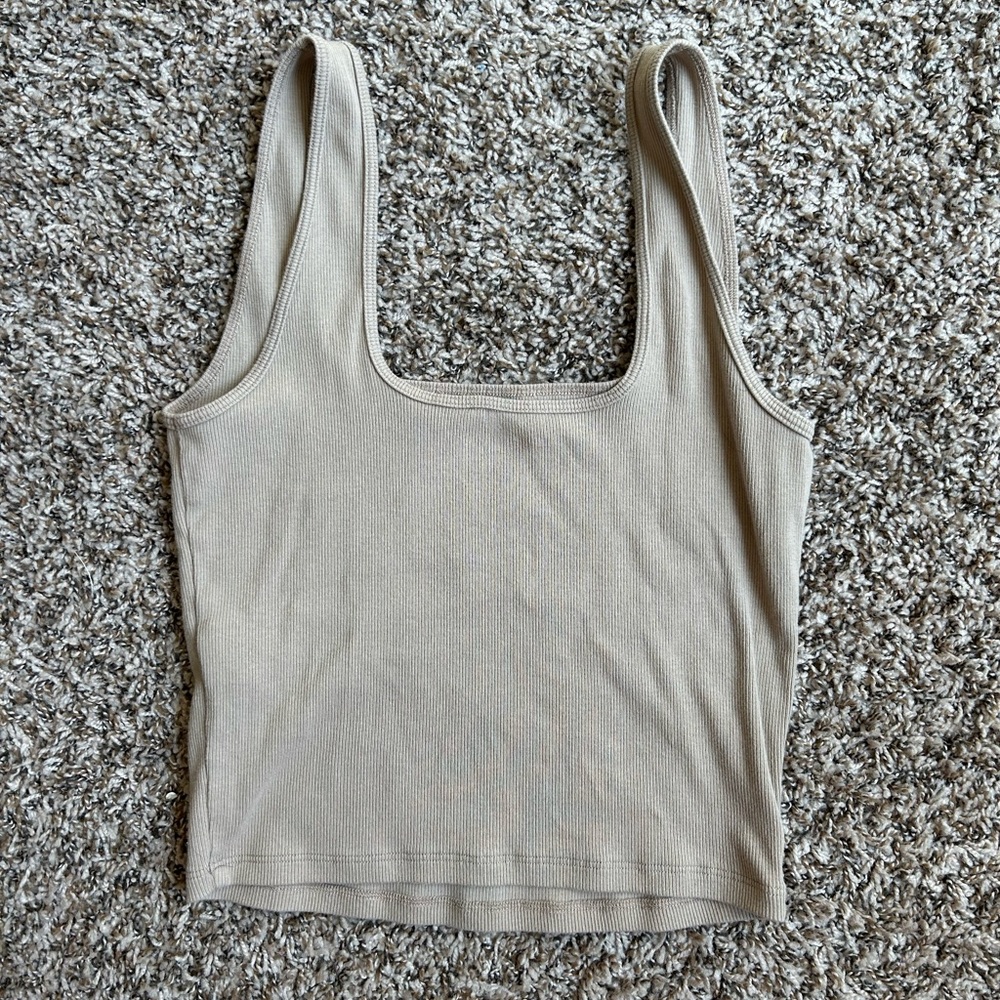 Women's Beige Tank Top - Picture 2 of 3